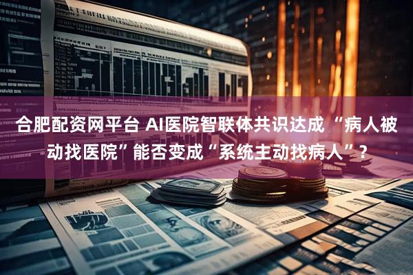 合肥配资网平台 AI医院智联体共识达成 “病人被动找医院”能否变成“系统主动找病人”？