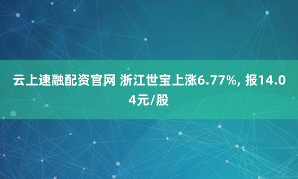 云上速融配资官网 浙江世宝上涨6.77%, 报14.04元/股